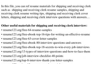 Resume Samples for Shipping and Receiving Clerk top 8 Shipping and Receiving Clerk Resume Samples