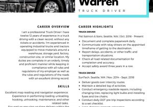 Resume Samples for Truck Drivers with An Objective How Many Hours A Truck Driver Can Drive?