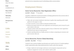 Resume Samples Good Customer Survey Responses Survey Researcher Resume & Writing Guide  12 Templates 2020