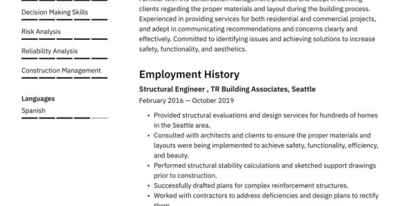 Resume Samples In Canada for Draftsman Structural Engineer Resume Examples & Writing Tips 2022 (free Guide)