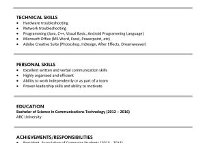 Resume Samples Objective for Technical Field Sample Resume for Fresh Graduates (it Professional) Jobsdb Hong Kong