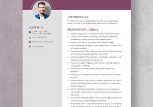 Resume Samples Objectives for forensic Science Free Free forensic Psychologist Resume Template – Word, Apple …