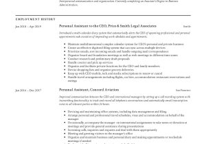 Resume Samples Of A Personal assistant Personal assistant Resume & Writing Guide  12 Templates Pdf ’20