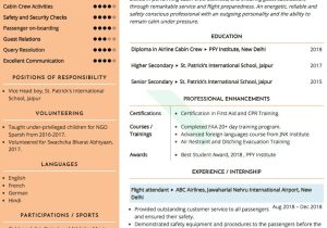 Resume Skills Sample for Service Crew Sample Resume Of Cabin Crew with Template & Writing Guide Resumod.co