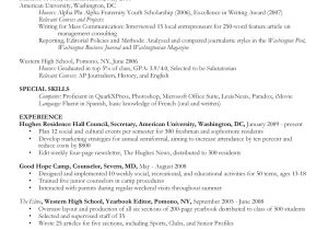 Resume Summary Samples for College Freshman 50 College Student Resume Templates (& format) á Templatelab