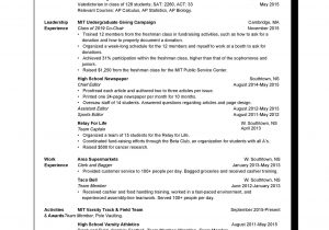 Resume Template for 18 Year Old 50 College Student Resume Templates (& format) á Templatelab