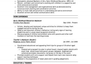 Resume Template for Early Childhood Educator B E Ece Resume format – Resume format Education Resume, Lesson …