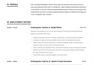 Resume Template for Early Childhood Educator Kindergarten Teacher Resume & Writing Guide  12 Examples 2020