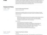 Resume Template for Food Service Industry 22 Food & Beverage attendant Resume Samples Free