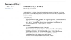 Resume Template for Food Service Industry 22 Food & Beverage attendant Resume Samples Free