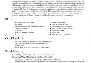 Resume Template for Physical therapist assistant Student Physical therapist Resume Editor & Suggestion Rocket Resume
