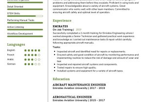 Resume Template Sample for Aviation Engineer Aircraft Maintenance Engineer Cv Sample 2022 Writing Tips …