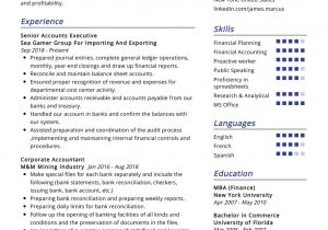 Resume Templates for Accounting and Finance Accountant Resume Example Cv Sample [2020] – Resumekraft