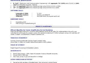 Resume Templates for Computer Science Freshers Fresher Resume Sample Pdf Microsoft Windows Computer Science