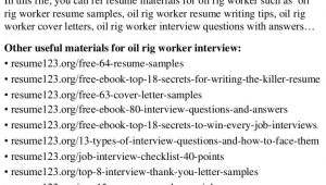 Resume Templates for Oil Field Jobs top 8 Oil Rig Worker Resume Samples
