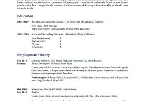Resume Templates with Education Listed First Latex Templates – Cvs and Resumes
