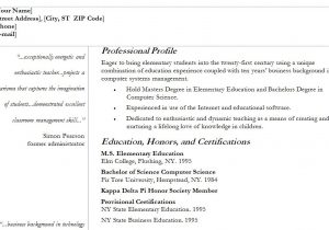 Resume with Quotes On Side Template Teacher Resume Template Teacher Resume