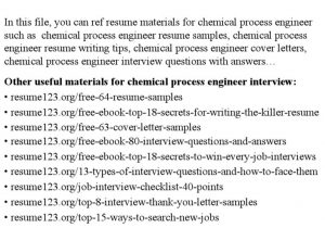 Resume123 org Free 64 Resume Samples Chemical Process Engineer Resume Samples Pdf RÃ©sumÃ© Engineer