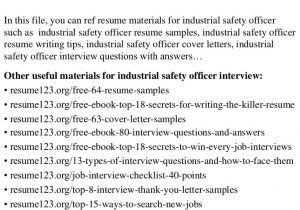 Safety Officer Sample Resume Download Pdf top 8 Industrial Safety Officer Resume Samples