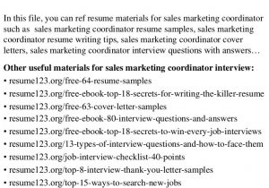 Sales and Marketing Coordinator Resume Sample top 8 Sales Marketing Coordinator Resume Samples