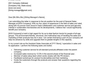 Sales Manager Resume Cover Letter Sample General Sales Manager Cover Letter Examples – Qwikresume