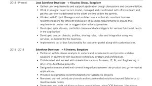 Salesfor Developer Sample Resumes for Healthcare and Insurance Domain Sample Resume Of Salesforce Developer with Template & Writing …