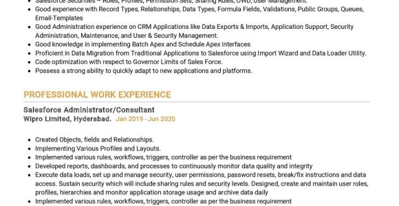 Salesforce Developer and Administrator Sample Resume Salesforce Developer Cv Sample 2022 Writing Tips – Resumekraft