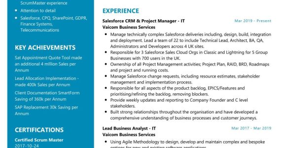 Salesforce Sample Resume with Sales Process Salesforce Crm Resume Sample 2022 Writing Tips – Resumekraft