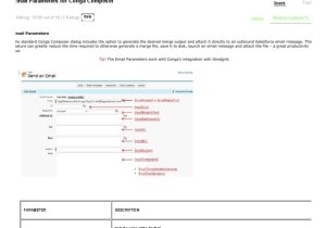Salesforce with Conga Composer Sample Resume Conga Sphere Email Parameters Pdf Salesforce.com Email