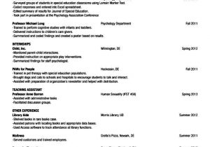 Sample Academic Resume for Graduate School Academic Resume Template for Graduate School