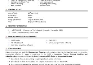 Sample Accountant Resume format In India Accountant Cv Pdf Accounting Financial Statement