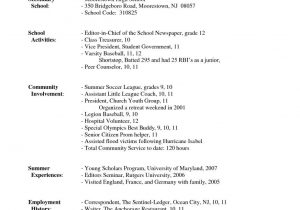 Sample Activities Resume for College Application Activities Resume for College