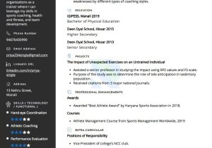 Sample athletic Resume for College Template Sample Resume Of Sportsperson (athlete) with Template & Writing …