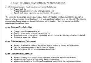 Sample Career Objectives Examples for Resumes Free 6 Sample Resume Objective Templates In Ms Word
