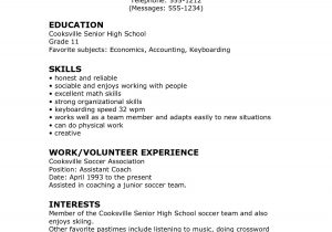 Sample College Resume for High School Seniors 11 12 College Resume Samples for High School Senior