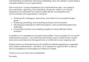 Sample Cover Letter and Resume for Accountant Administrative Coordinator Cover Letter Examples Administration …