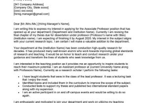 Sample Cover Letter and Resume for assistant Lecturer Position associate Professor Cover Letter Examples – Qwikresume