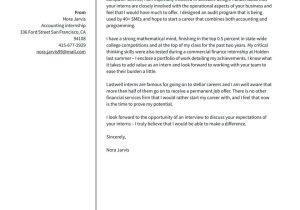Sample Cover Letter and Resume for Internship Accounting Internship Cover Letter Examples & Expert Tips [free]