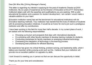 Sample Cover Letter for Academic Resume Academic Director Cover Letter Examples – Qwikresume