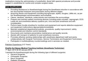 Sample Cover Letter for Anesthesia Technician No Resume Anesthesia Technician Cv Pdf Surgery Anesthesia