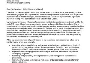 Sample Cover Letter for Anesthesia Technician No Resume Anesthesiologist Cover Letter Examples – Qwikresume