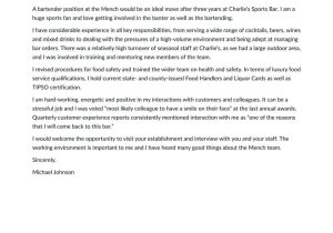 Sample Cover Letter for Bartender Resume Bartender Cover Letter Examples & Expert Tips [free] Â· Resume.io