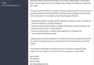 Sample Cover Letter for Bartender Resume Bartender Cover Letterâsample & Templates to Fill