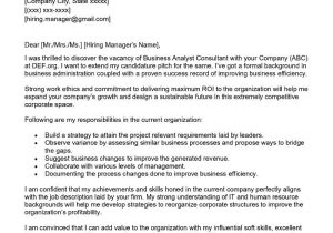Sample Cover Letter for Business Analyst Resume Business Analyst Consultant Cover Letter Examples – Qwikresume