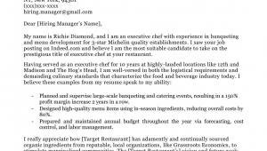 Sample Cover Letter for Chef Resume Chef Cover Letter Sample & Writing Tips