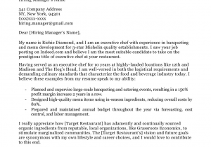 Sample Cover Letter for Chef Resume Chef Cover Letter Sample & Writing Tips