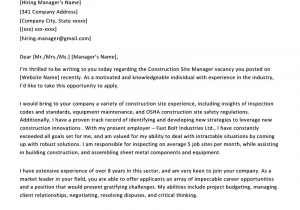 Sample Cover Letter for Construction Resume Construction Cover Letter Example & Writing Tips
