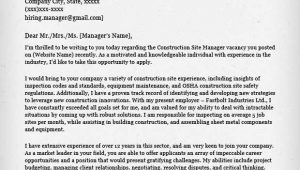 Sample Cover Letter for Construction Resume Construction Cover Letter Samples