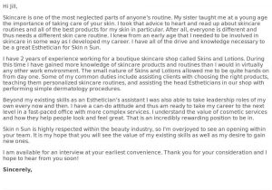 Sample Cover Letter for Esthetician Resume Esthetician Cover Letter Examples Samples & Templates Sample Cover Letter for Esthetician Resume Esthetician Cover Letter Examples Samples & Templates