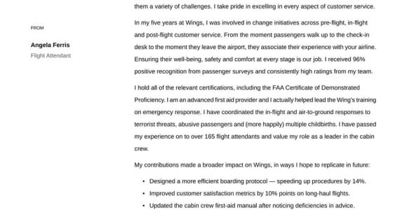 Sample Cover Letter for Flight attendant Resume Flight attendant Cover Letter Examples & Expert Tips [free]